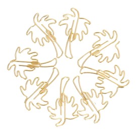 Small Paper Clips, 50PCS Gold Paperclips Cute Palm Tree Shaped Decorative Paper Clips Metal Bookmarks Planner Clips for Office School Home Use