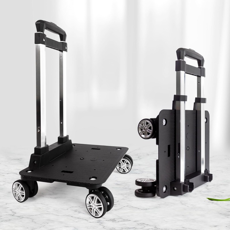 Backpack Trolley Wheeled Cart-Backpack Hand Truck with Luggage Strap,Aluminium Alloy