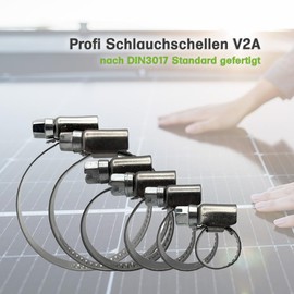 Offgridtec Professional Hose Clamps Rustproof V2 Stainless Steel DIN3017 Band Width 9 mm Clamping Range 100 mm - 120 mm (Pack of 2)