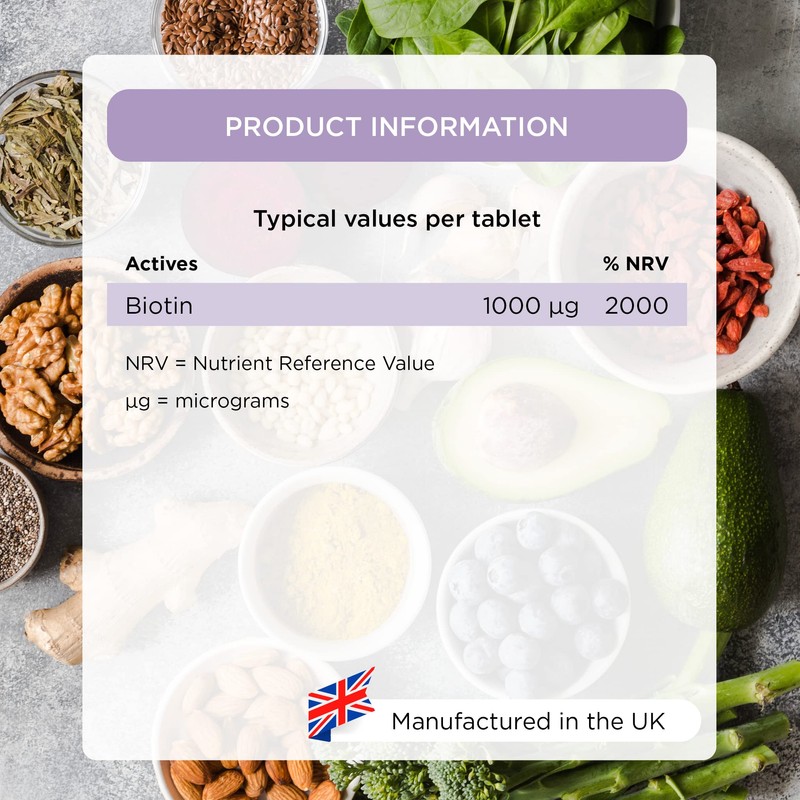 Healthspan Biotin 1,000μg (6 Months Supply) | Vitamin B for