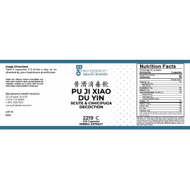 Bio Essence Health Sicecce 2219C Pu Ji Xiao Du Yin/Scute & Cimicifuga Decoction 100 Caps (2 Bottles)