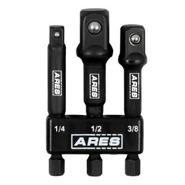 ARES 22022-3" Impact Grade Socket Adapter Set - Turns Impact Drill Driver into High Speed Socket Driver - 1/4", 3/8", and 1/2" Drive