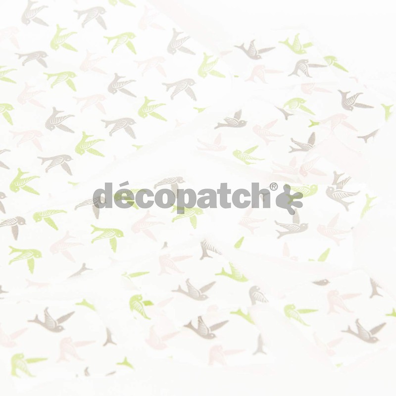 Décopatch - Ref C685O - Flying Pastel Birds Paper Pack