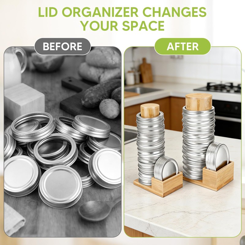 2PCS Mason Jar Lid Organizer & Holder (Wide Mouth &