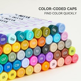 Arrtx - Marcadores Acrílicos de 60 colores, rotuladores de pintura, para artistas, adultos, dibujos, paisajes, naturales; punta de pincel para pintura