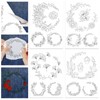 GLOBLELAND 4 Sheets Flower Leaf Wreath Pattern, Water Soluble Hand
