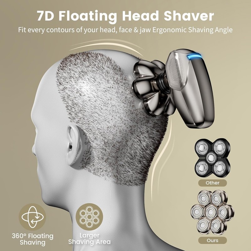 LITATA 7D Head Shaver for Bald Men Detachable Head Shaver