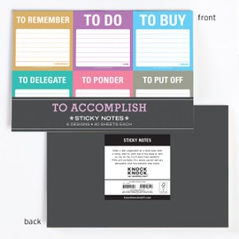Knock Knock To Accomplish Sticky Note Packet,8.25 x 5.5inches