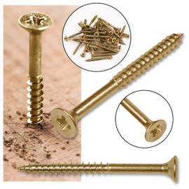 4,5x45/30 mm Konische Holzschraube mit unvollständigem Gewinde, zinkgelb (100, zinkgelb, 4,5x45/30 mm)