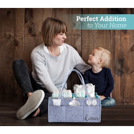 Best Baby Diaper Caddy Organizer - Nursery and Baby Organizer Basket | Portable and Foldable Diaper Organizer for Changing Table | Travel Car Caddy Nursery Storage Bin | Diaper Basket