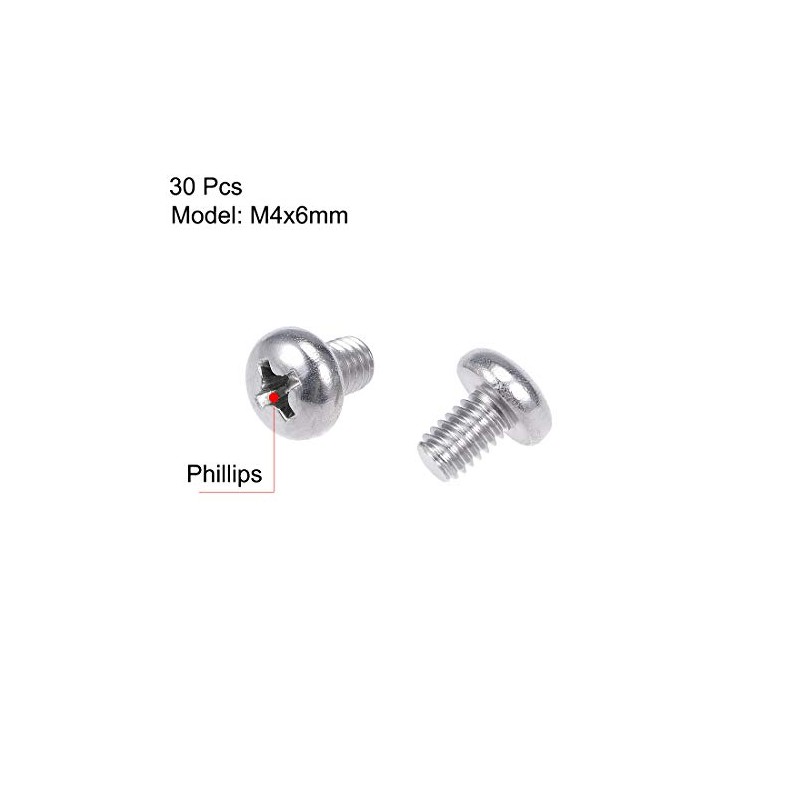sourcing map Machine Screws Plate Phillips Head Screws Bolts M4