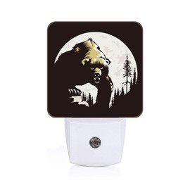FSHVQKD Brown Bear Night Light,Plug-in Nightlights Auto Sensor Night Lamp Dusk-to-Dawn Lamp Home Decor for Nursery Children Girls Boys