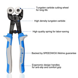 SPEEDWOX 8 Inches Wheeled Mosaic Glass and Tile Nippers, Glass Tile Nippers Mosaic Tools, Glass Mosaic Cutter Kit, Mosaic Tools Set with Replacement Wheel for Glass & Ceramic Cutting and Grinding