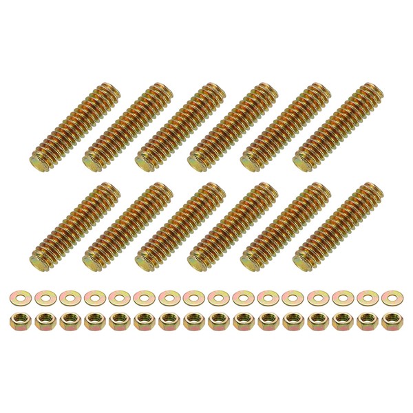 uxcell 12Pcs Fully Threaded Rod, 1/4" UNC x 1" Length