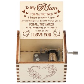 Blumuze Mum Gifts, Wood Hand Crank Music Box Gifts for Mum, Mum Birthday Gifts from Daughter Son, You Are My Sunshine Music Box Gifts for Mum Christmas Anniversary Mothers Day, Presents for Mum/Mummy