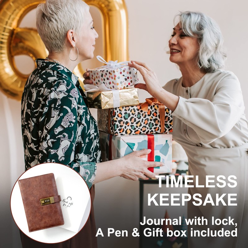 CAGIE Journal with Lock for Men Refillable 192 Lined Pages