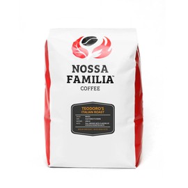 Nossa Familia Italian Roast Medium-Dark Roast Coffee Beans- Fair Trade Whole Coffee- Medium Roast with Low Bitterness- Roasted Whole Coffee Beans- Sourced from Small Peruvian Farms- Teodoro's 2lb