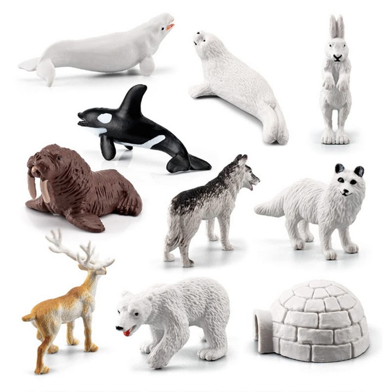 NatureMan - Juego de 10 cifras de animales árticos, mini