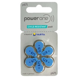 Power One hearing aid batteries size 675 - p675 battery for hearing aid, long-lasting. Mercury-free 1.45v zinc-air hearing aid batteries (90 batteries) - Expire May-2028