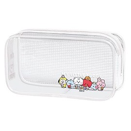 Kamio Japan BT21 Clear Box Pen Pouch MIX LINE FRIENDS [028500], clear