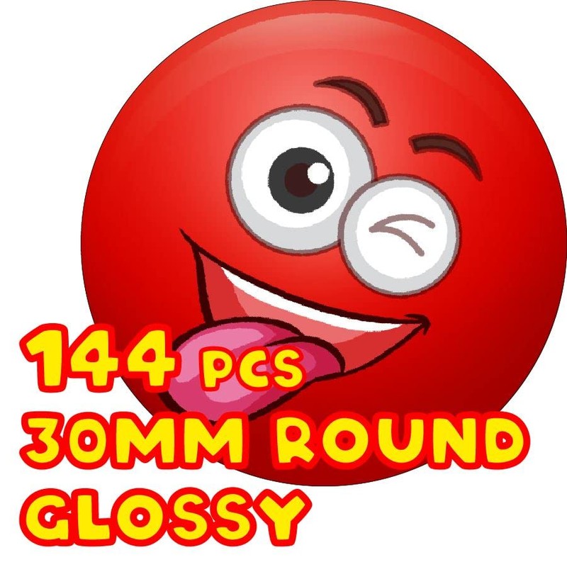 144 Red Clown Nose - 30mm - Glossy Reward Stickers