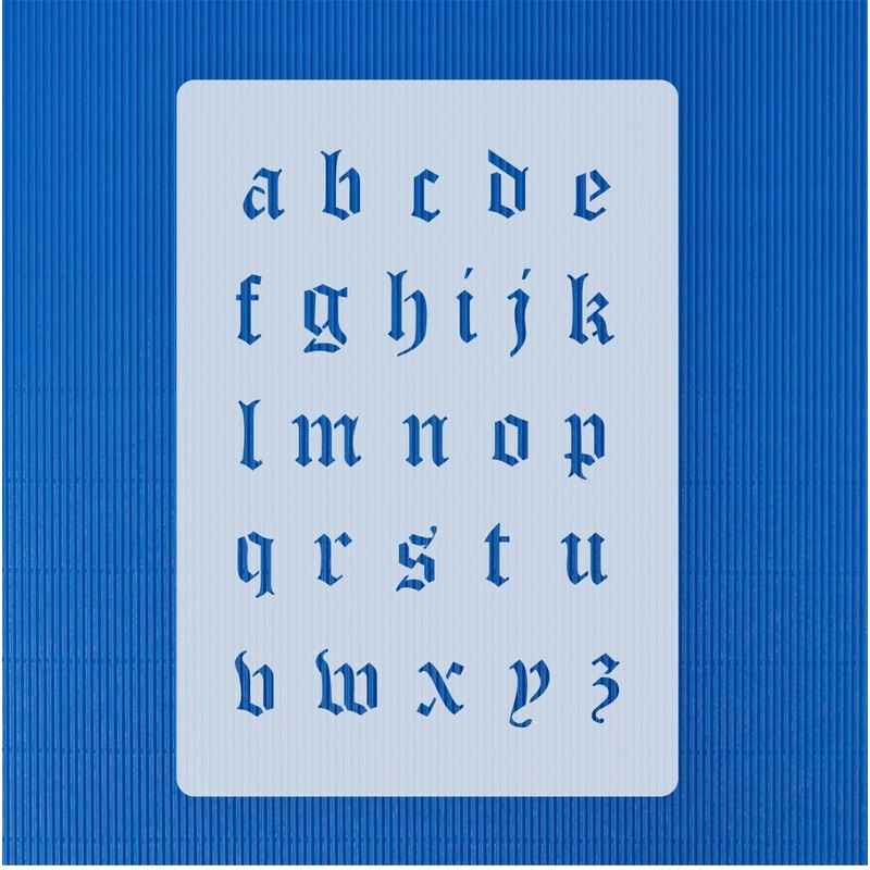 Stencil Set 002 Old Gothic Letters Alphabet Letters Large Small