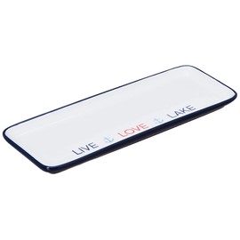 Pavilion Gift Company 67538 12 Inch Stoneware Serving Tray Live Love Lake, Blue