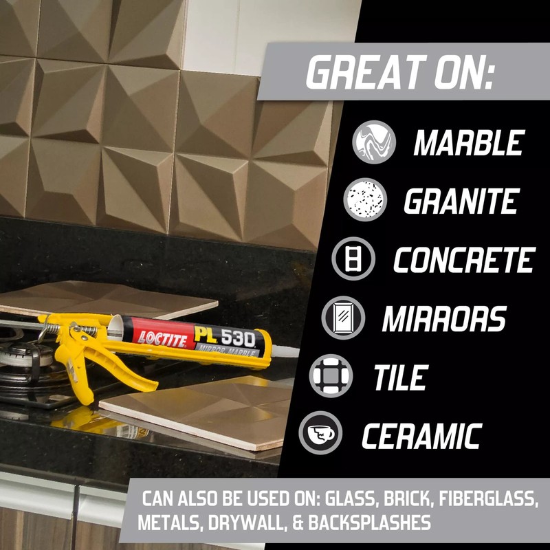 Loctite PL 530 Mirror, Marble and Granite Construction Adhesive, 10