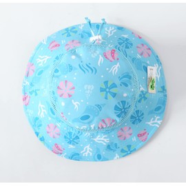 Home Prefer UPF50+ Wide Brim Mesh Kids Sun Hat Toddler Baby Sun Protection Hats (1-2 Years, Sea Flower)