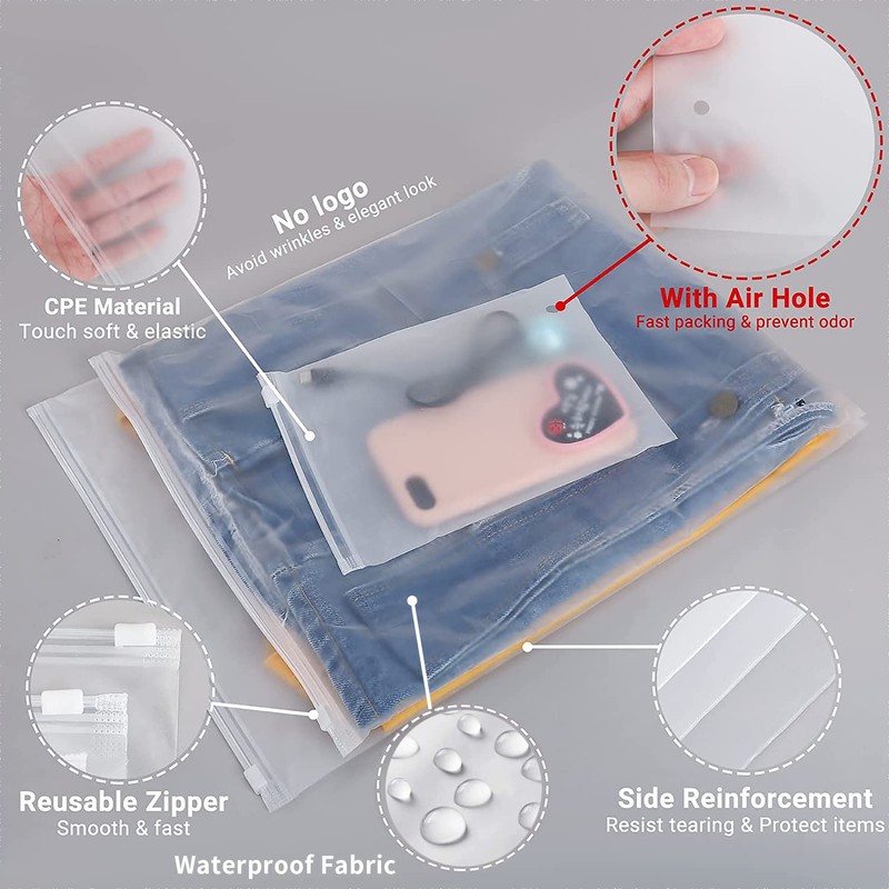 20 Pcs Thickened Frosted Plastic Garment Bags,40x30cm,Packaging Bag,Travel Accessories, Used