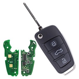 Remote Control Remote Key 3 Buttons Folding Key Car Key Transmission Unit ID48 434 MHz with Electronic Chip Key Housing Milling Housing for A3 8P S3 TT 8J 2004-2013 A4 S4 2004-2008