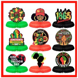 Juneteenth Day Party Honeycomb Centerpieces For African American Table Decorations Independence 1865 Freedom American History Party Celebration(1865)