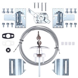Patioer Universal Garage Door Lock Kit with Spring Latch and Keyed Handle for Single/Double Garage Door 7' - 18' Wide