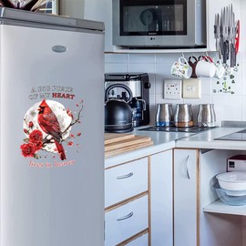 2024 Cardinal Red Bird Sticker with A Big Piece of My Heart Decal for Anniversary Day Cardinals Lover Gifts Car Decals, 10 * 12inch Waterproof Funny Stickers for Car Truck Home Wall Window Decor (D)