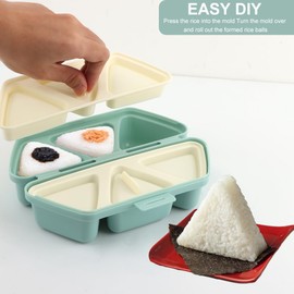 Onigiri Mold Set, Make 6PCS Triangle Onigiri Quickly, Foldable Design for Easy Storage & Carrying, Perfect for Sushi, Musubi, Picnics, & Party Snacks