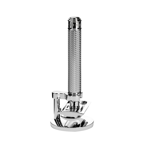 MÜHLE Traditional Shaving Set - Safety Razor with Closed Comb and Chrome-Plated Metal Stand