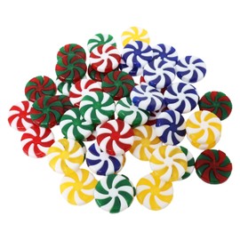 Honbay 50PCS Plastic Christmas Candy Bead Christmas Tree Hanging Ornaments for Home Party Christmas Garland Decoration (5 Color)