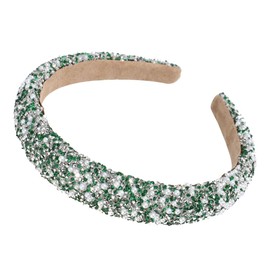 UOPMQGB Women's Rhinestone Glitter Headband, Sparkling Sequins Decoration, Fashion Women's Hat Jewellery, Padded Hair Bands, Women's Hair Accessories, Girls Hair Bands (Green)
