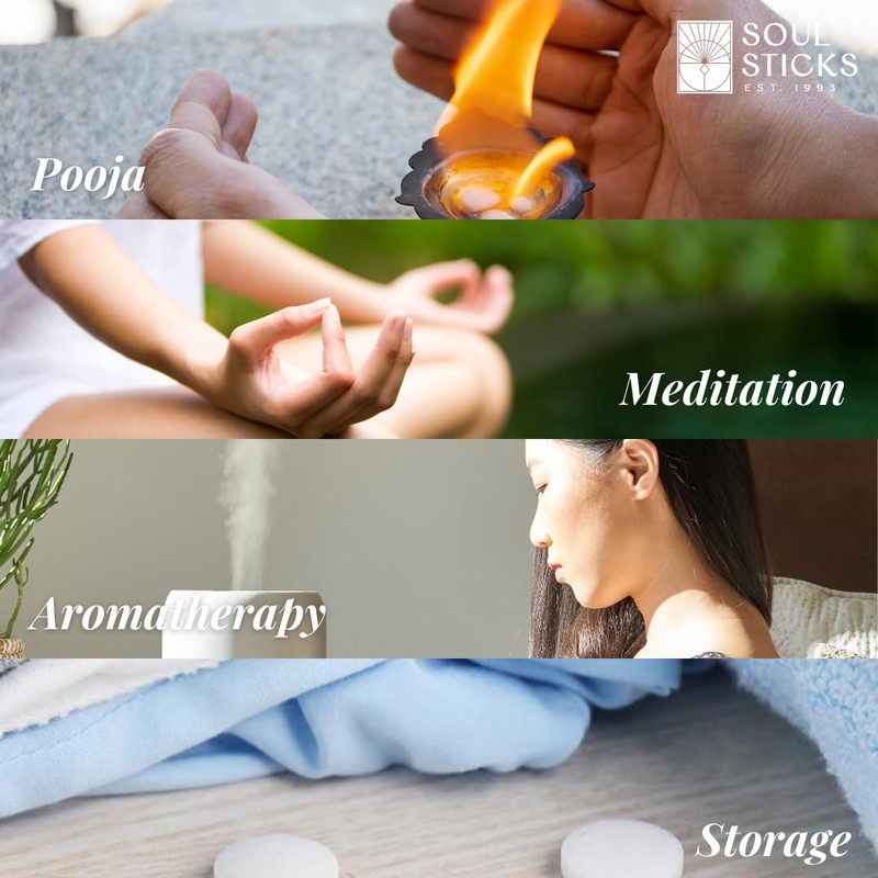 ANCIENT VEDA 100% Pure Natural Bhimseni Camphor Tablet | Aromatherapy