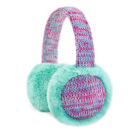 RAOEXI Winter Ear Muffs For Kids Warm Furry Knit Girls Earmuffs Boys Baby Plush Toddler Ear Warmers Outdoor Ear Covers(AquaGreen)