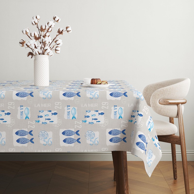 Martina Home Single Fish Oilcloth Tablecloth 180 x 140 cm