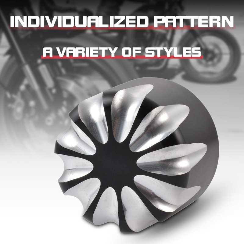 KaTur Motorcycle Black CNC Deep Cut Front Axle Nut Cover