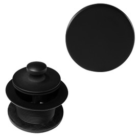 Westbrass A94H-62 1-1/2" NPSM Coarse Thread Twist & Close Bathtub Drain with Illusionary No-Hole Overflow Faceplate, Matte Black