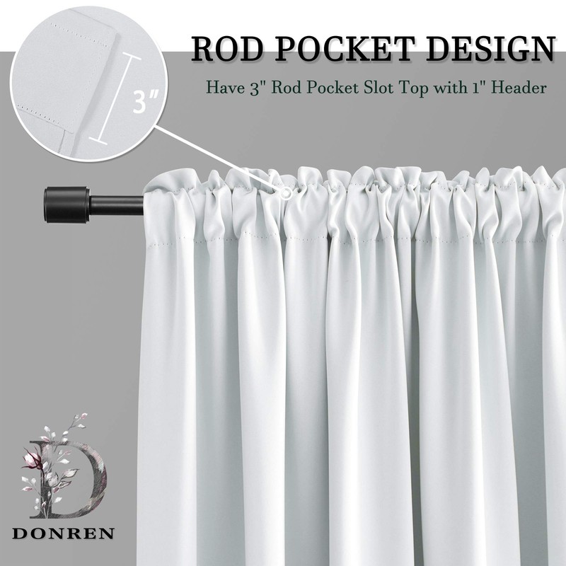 DONREN 72 Inch Room Darkening Curtain Panels - Thermal Insulated