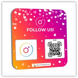 QR Plate Sign for Instagram-Get More Followers and Boost Your presence - Review Stand - QR Code Review Sign - Ahesive on the back (1-Instagram-QR-Plate)