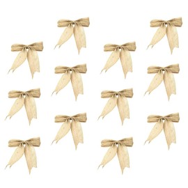 LIOOBO Hessian Bow Christmas Tree Pendants Creative Christmas Tree Decoration Bauble Pack of 12
