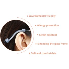 Frienda 12 Pairs Silicone Eyeglass Ear Cushions Eyeglass Pads Anti Slip Glasses Ear Hook Eyeglass Strap Holder for Reading Glasses (Black, White)