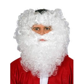 Curling beard and headband, white