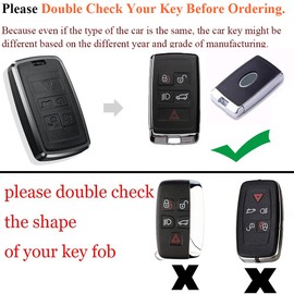 SANRILY 1Pcs for Land Rover Key Fob Cover 2021 Keyless Remote Key Case Shell for Range Rover Sport and Jaguar Leather Key Ring Black