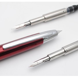 JINHAO 10 Press Fountain Pen Retractable Metal Pen with Ink Converter (Extra Fine Nib, Pearl Red)